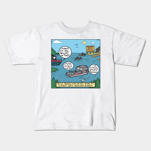 Barge In On A Ferry Kids T-Shirt by Nick Navatta